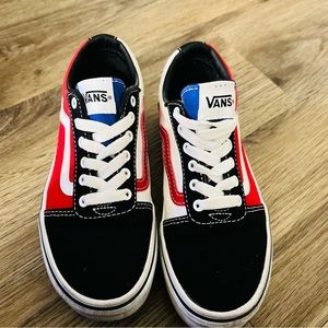 Kids Red white and blue vans size 1